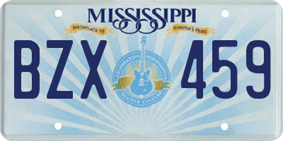 MS license plate BZX459
