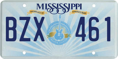 MS license plate BZX461