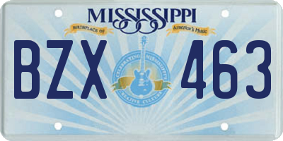 MS license plate BZX463