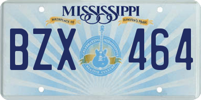 MS license plate BZX464
