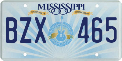 MS license plate BZX465