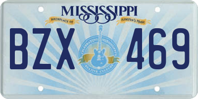 MS license plate BZX469