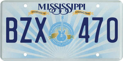 MS license plate BZX470