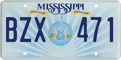 MS license plate BZX471