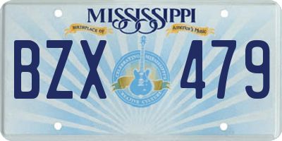 MS license plate BZX479