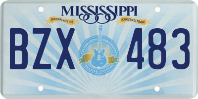 MS license plate BZX483