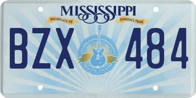 MS license plate BZX484