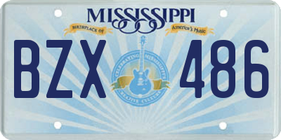 MS license plate BZX486