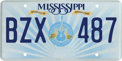 MS license plate BZX487