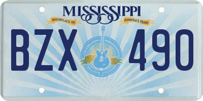 MS license plate BZX490