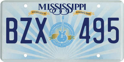 MS license plate BZX495