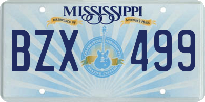 MS license plate BZX499