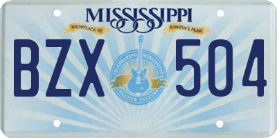 MS license plate BZX504