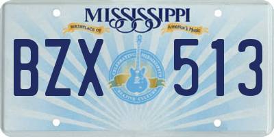 MS license plate BZX513