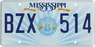 MS license plate BZX514