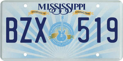 MS license plate BZX519