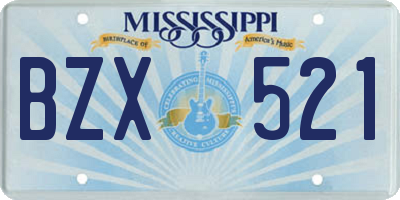 MS license plate BZX521