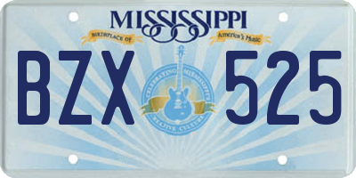 MS license plate BZX525