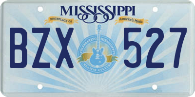MS license plate BZX527