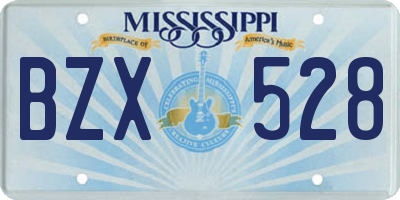 MS license plate BZX528