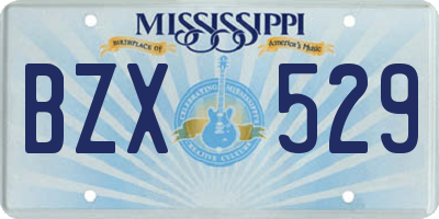 MS license plate BZX529