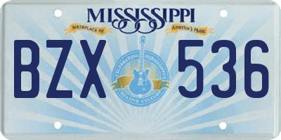 MS license plate BZX536