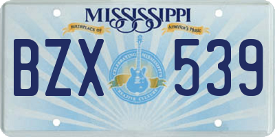 MS license plate BZX539