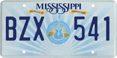 MS license plate BZX541