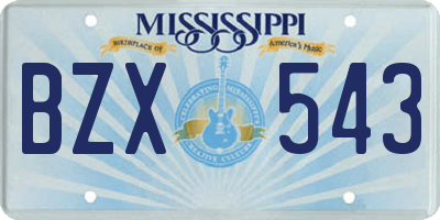 MS license plate BZX543