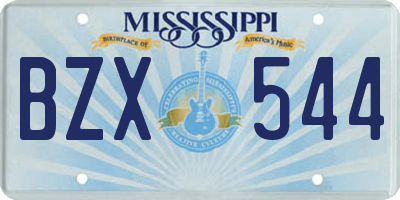 MS license plate BZX544
