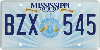 MS license plate BZX545