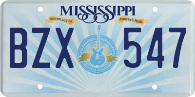 MS license plate BZX547