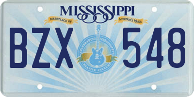 MS license plate BZX548