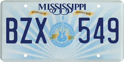 MS license plate BZX549