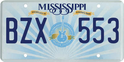 MS license plate BZX553