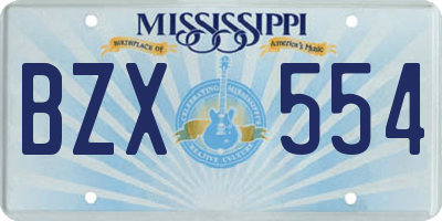 MS license plate BZX554
