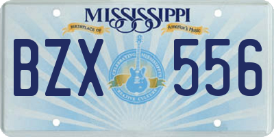 MS license plate BZX556