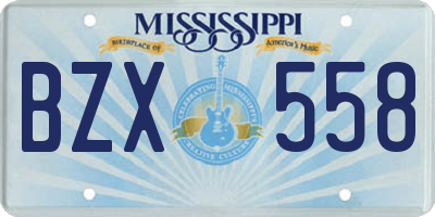 MS license plate BZX558