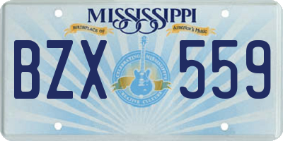 MS license plate BZX559