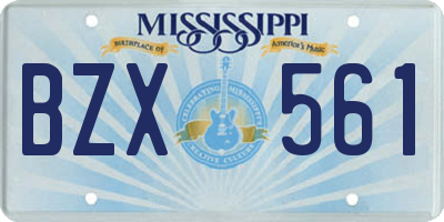 MS license plate BZX561