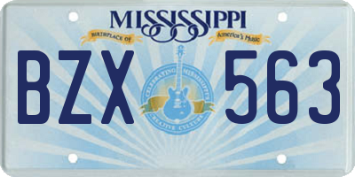 MS license plate BZX563