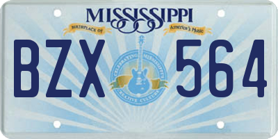 MS license plate BZX564