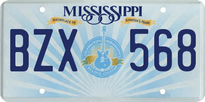 MS license plate BZX568