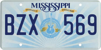 MS license plate BZX569