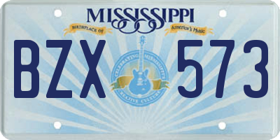 MS license plate BZX573