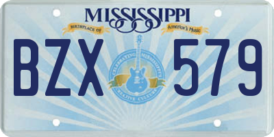MS license plate BZX579