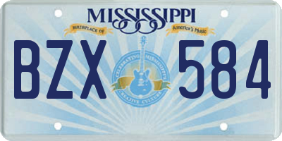 MS license plate BZX584