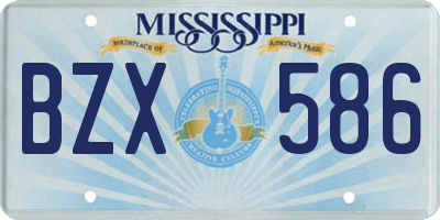 MS license plate BZX586