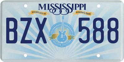 MS license plate BZX588