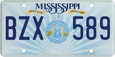MS license plate BZX589